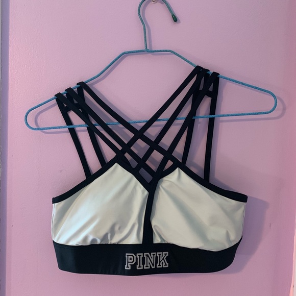 PINK Victoria's Secret Other - PINK Ultimate Strappy Sports Bra/Ice Blue,Blk/SP PINK Victoria's Secret Other - PINK Ultimate Strappy Sports Bra/Ice Blue,Blk/SP
